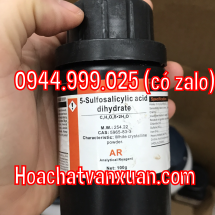 Hoá chất 5-Sulfosalicylic acid dihydrate CAS 5965-83-3 C7H6O6S 2H2O lọ 100g sulfosalicylic acid Xilong