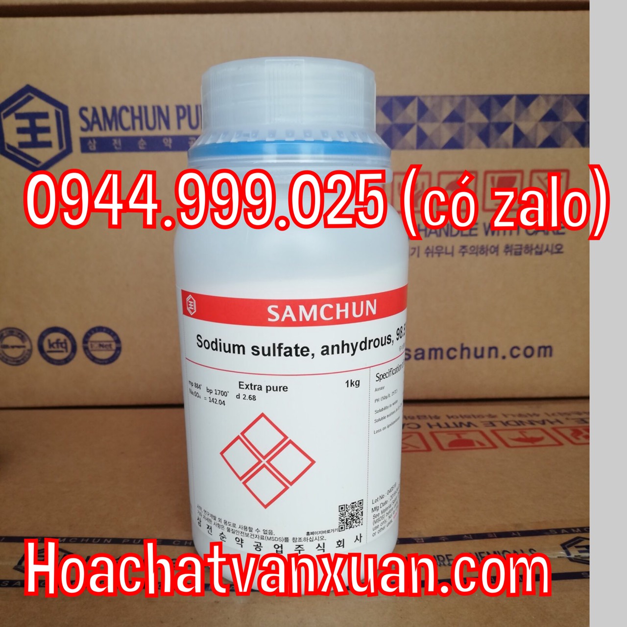 Sodium sulfate , NA2SO4 , NA2SO4 98,5% Samchun , Hàn Quốc