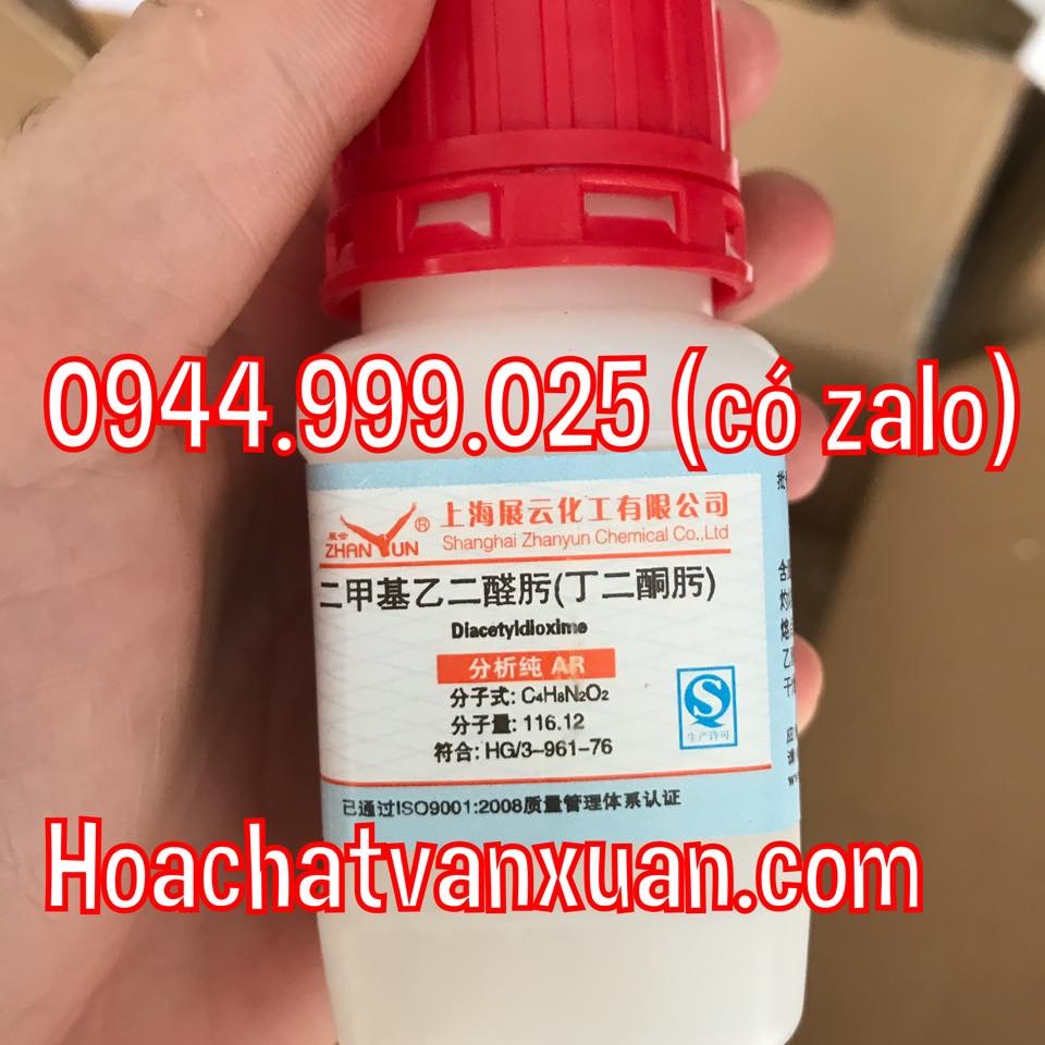 Hóa chất Diacetyldioxime, Dimethylglyoxime, C4H8N2O2 CAS 95-45-4 Lọ 25g