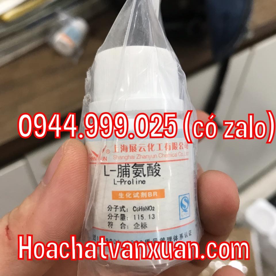 Hóa chất L-Proline CAS 147-85-3 C5H9NO2 lọ 10g