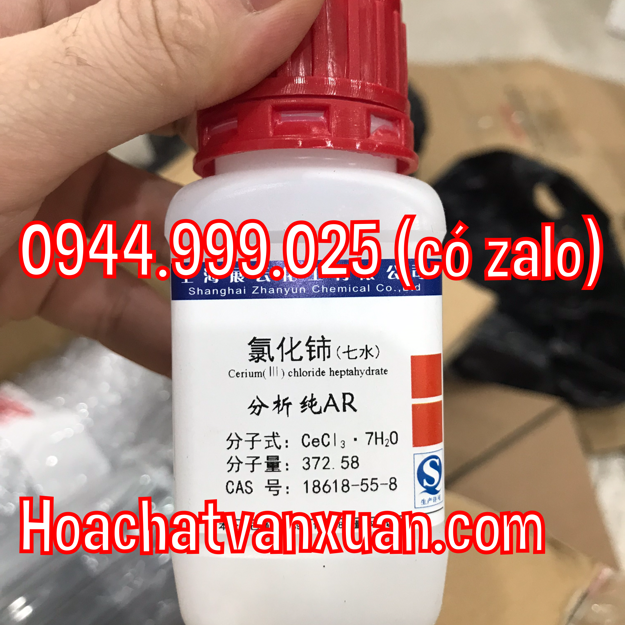 Hóa chất Cerium(III) chloride heptahydrate CAS 18618-55-8 CeCl3 .7H2O lọ 100g Cerium Chloride