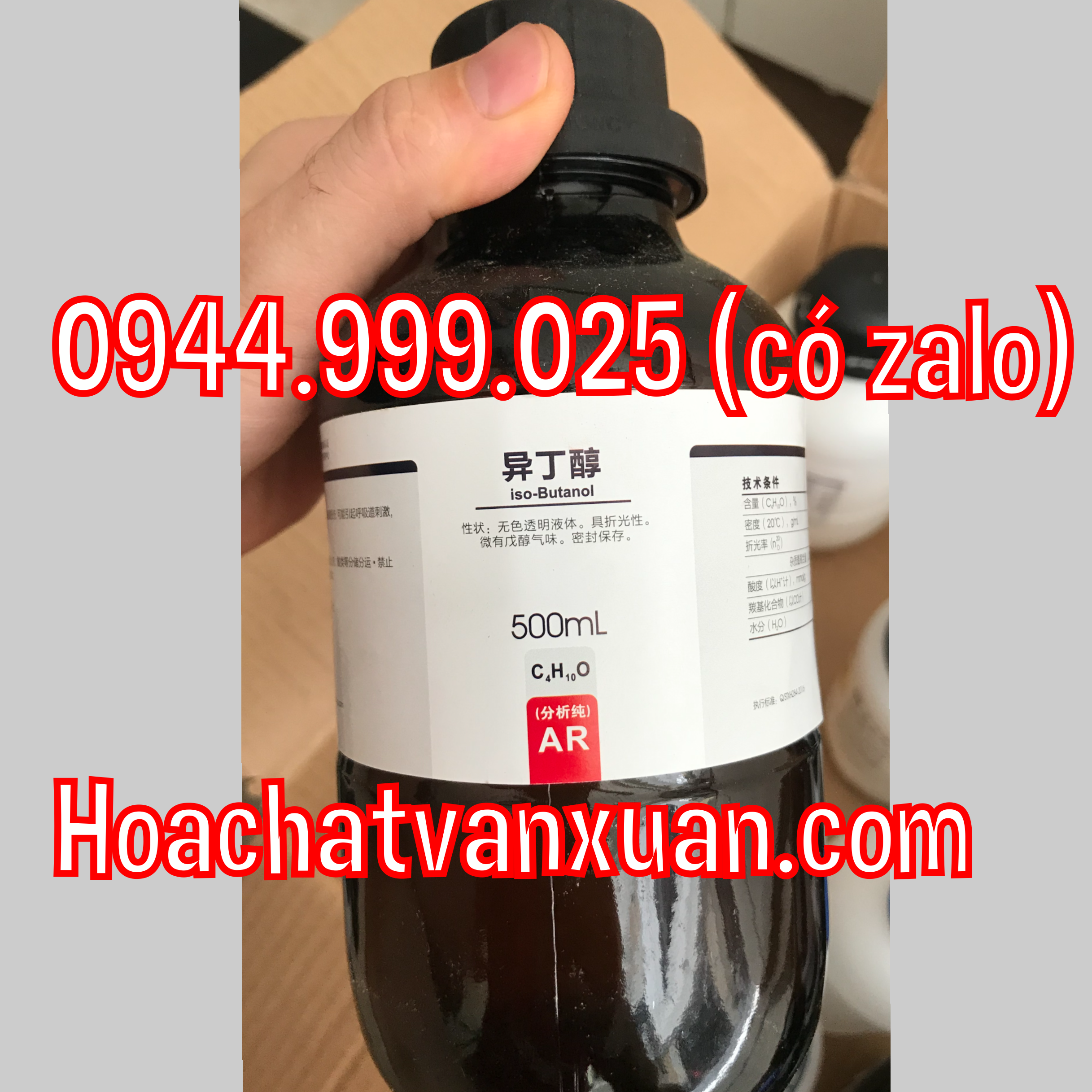 Hóa chất iso Butanol 2-Methyl-1-propanol CAS 78-83-1 C4H10O chai 500ml