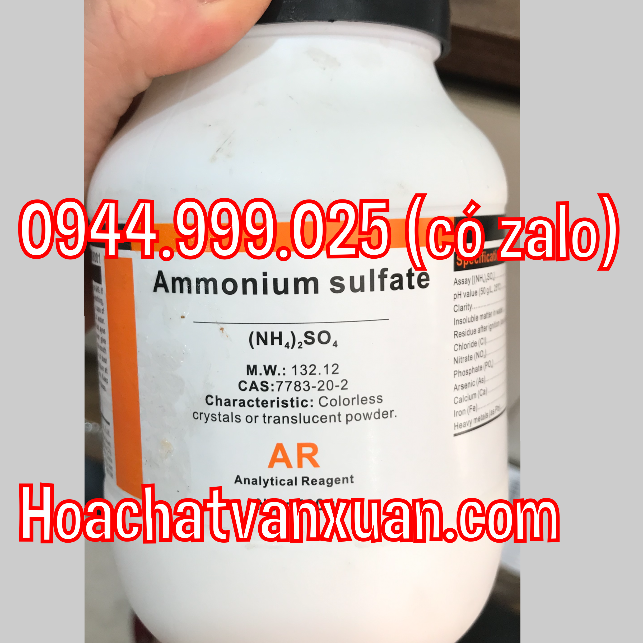 Hóa chất Ammonium sulfate xilong (NH4)2SO4 lọ 500g amoni sunphat CAS 7783-20-2 phèn kép đạm 1 lá SA