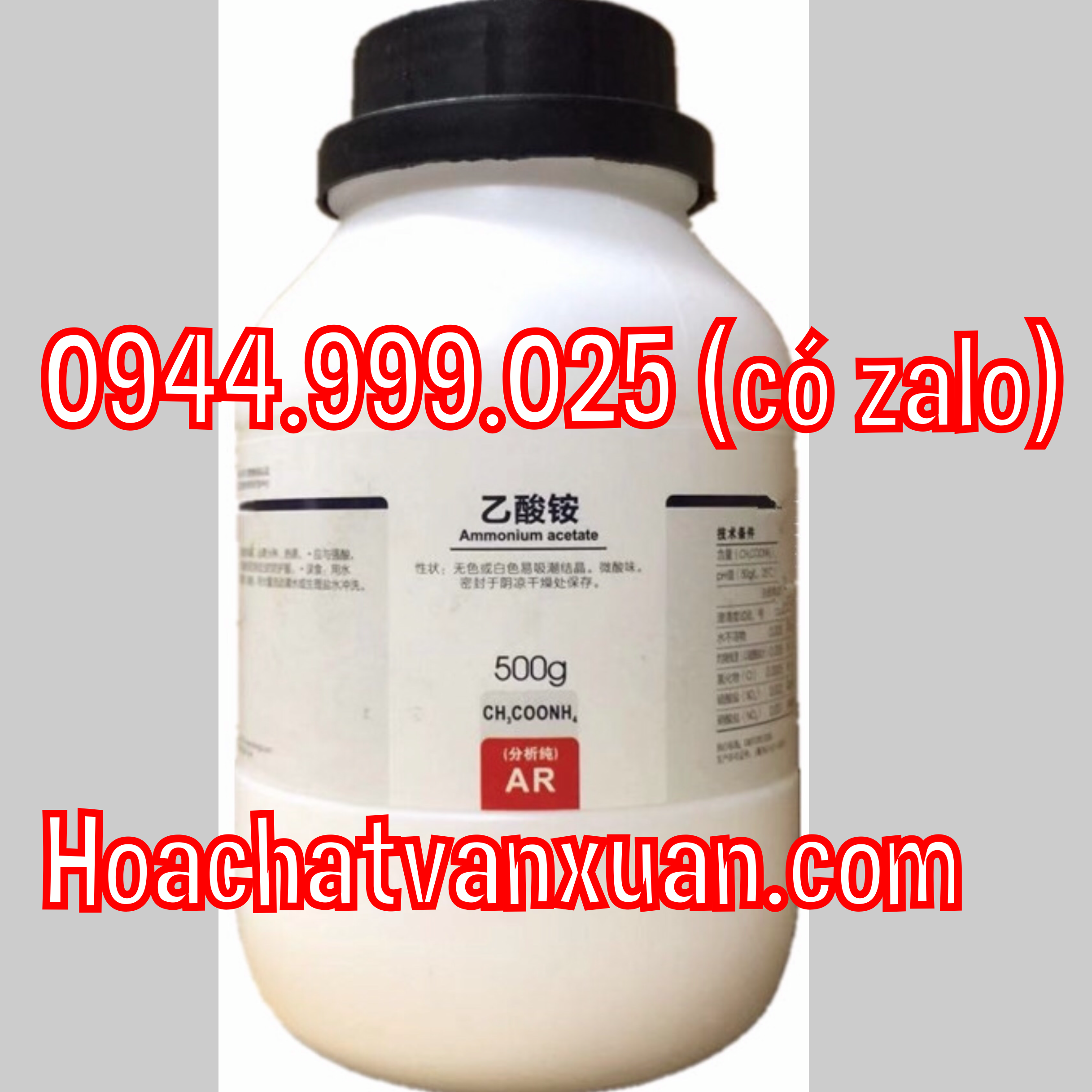 Hóa chất Ammonium acetate amoni acetat lọ 500g Xilong CH3COONH4 CAS 631-61-8