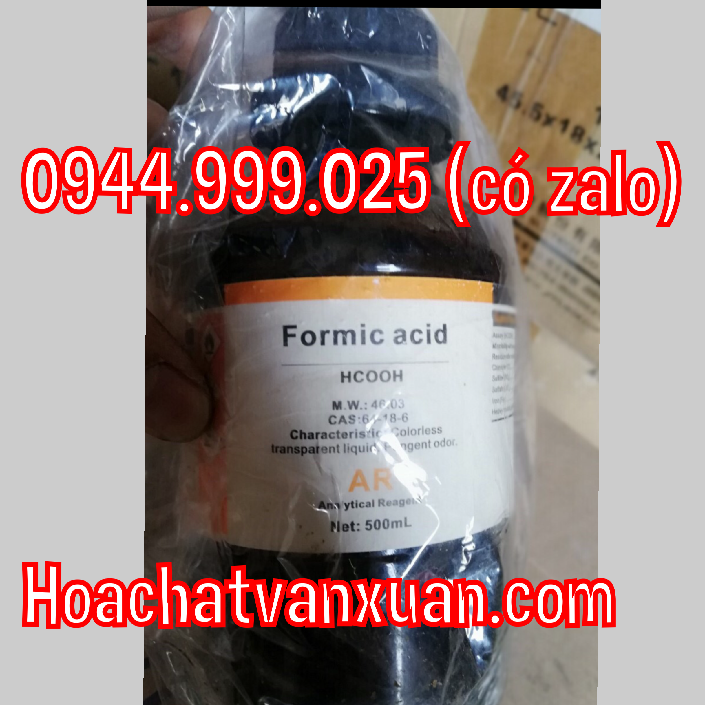 Hóa chất formic acid xilong CAS 64-18-6 HCOOH chai 500ml Axit formic