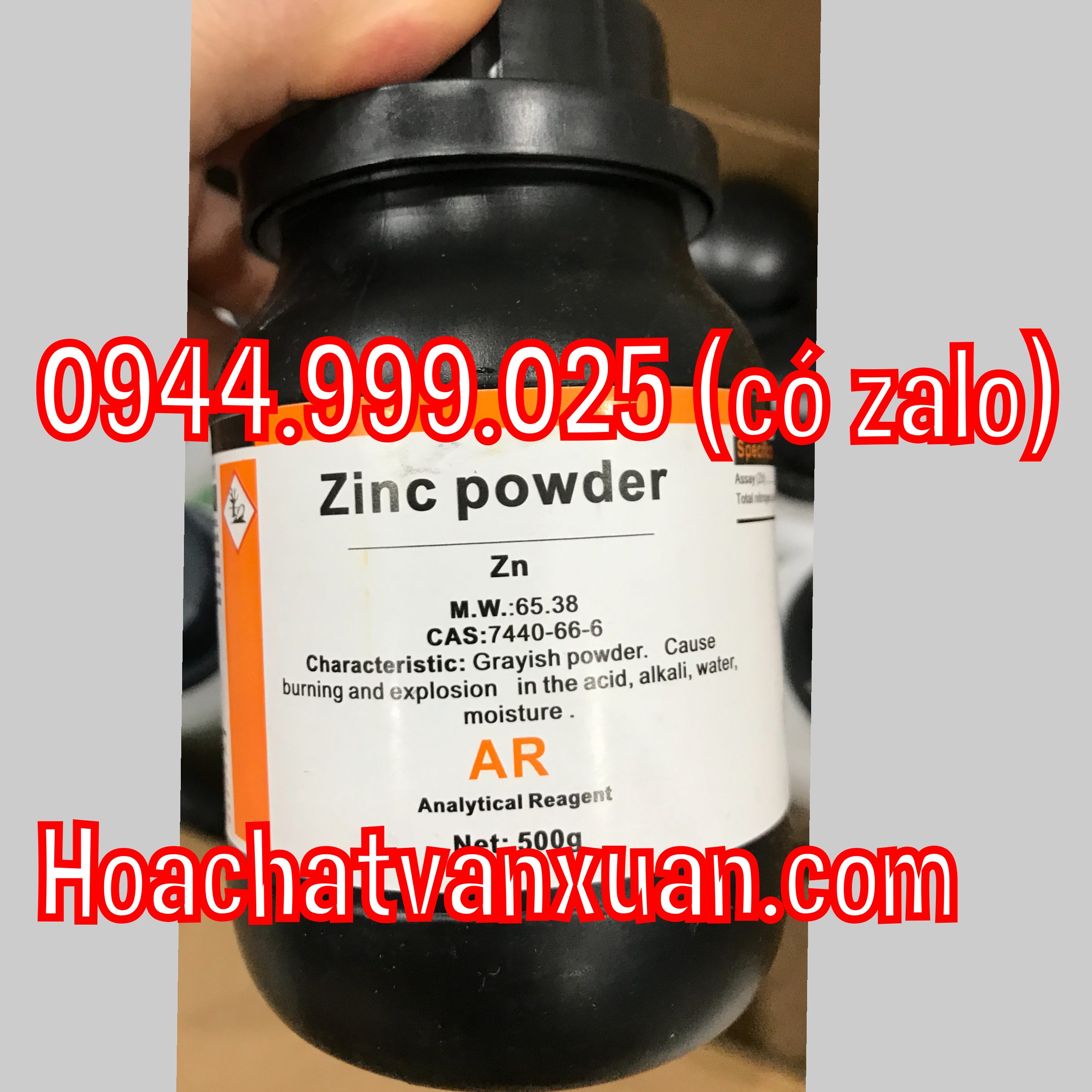 Hóa chất zinc powder Xilong bột kẽm CAS 7440-66-6 lọ 500g Zn 90%