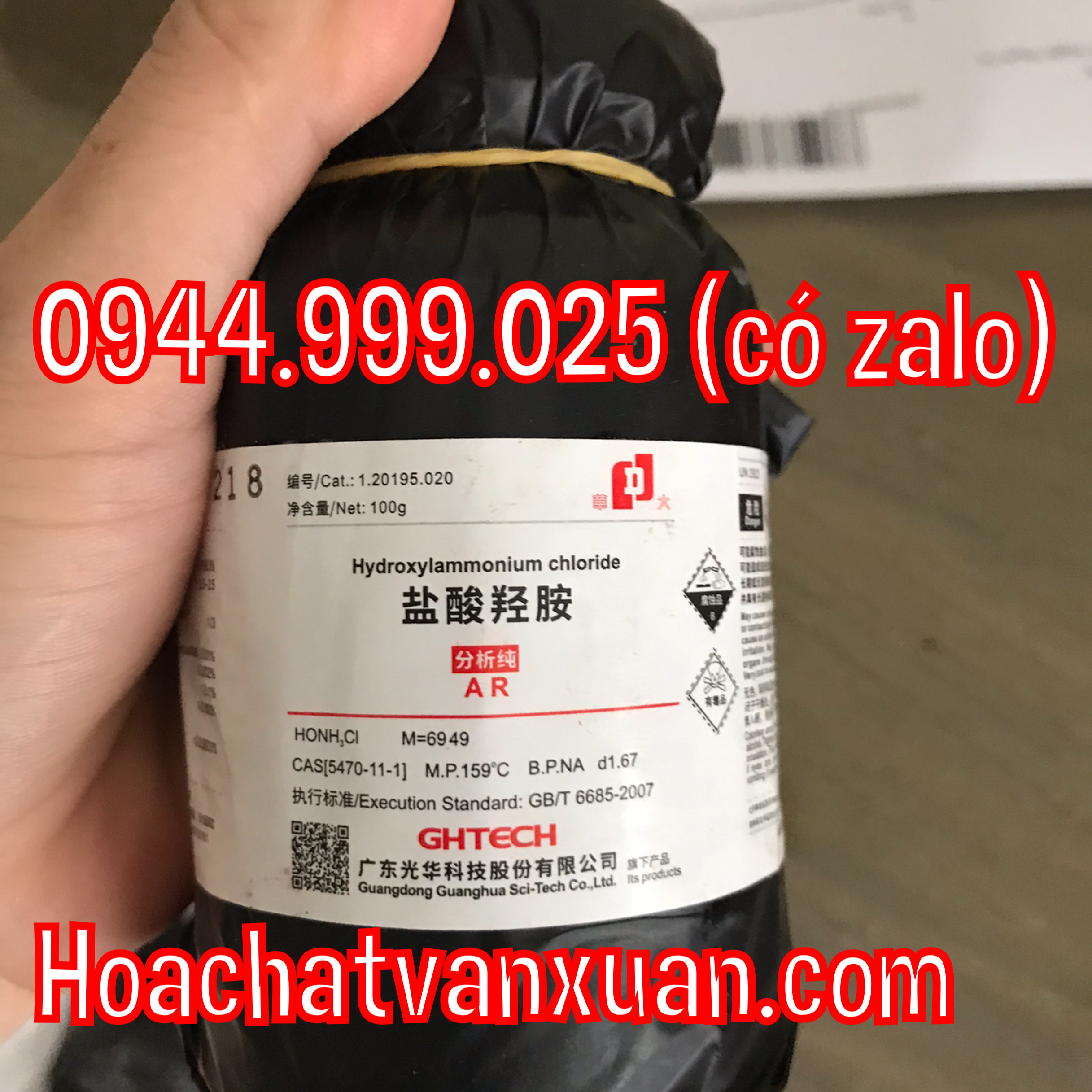 Hóa chất Hydroxylammonium chloride CAS 5470-11-1 H3NO.HCl  Hydroxylamine hydrochloride Lọ 100g