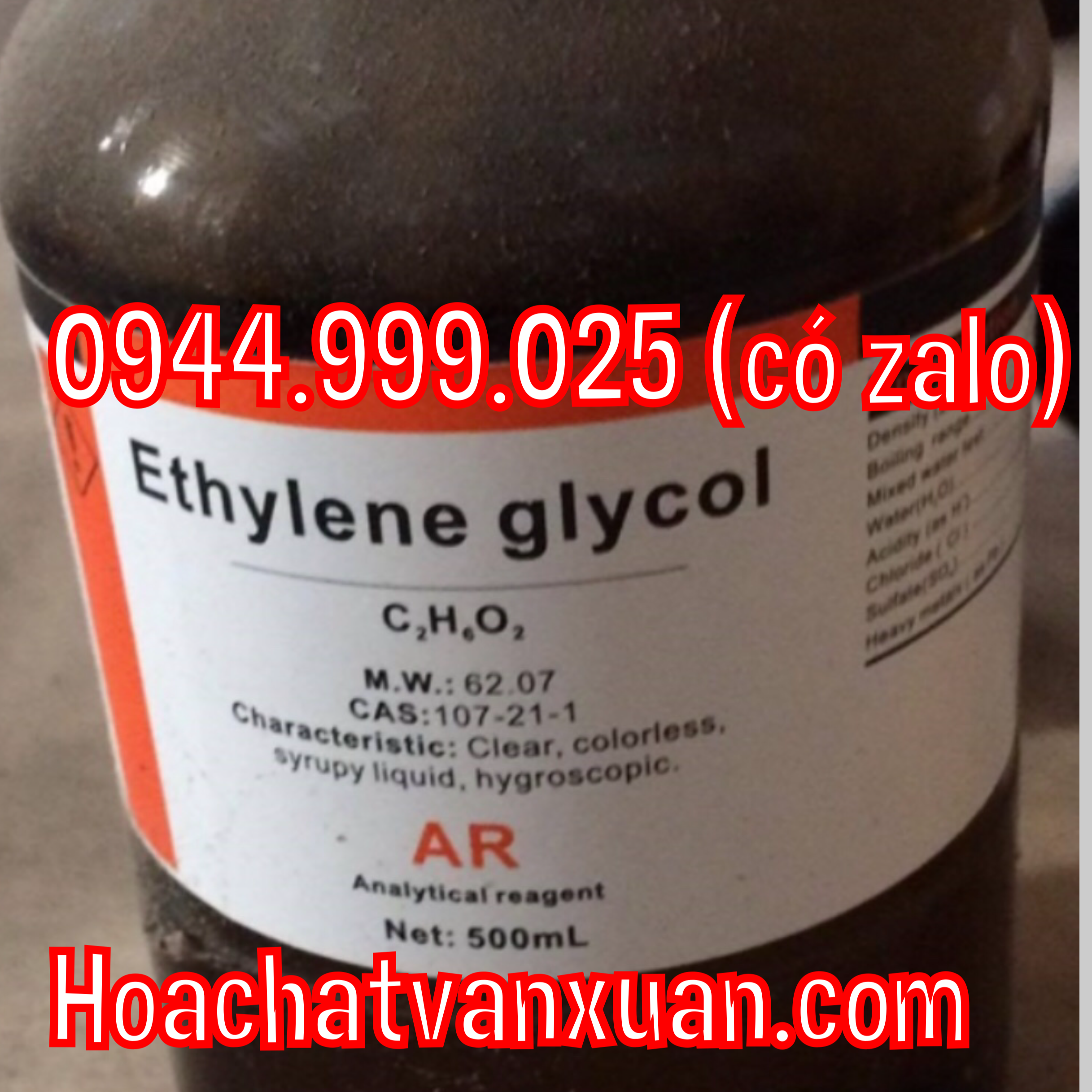 Hóa chất Ethylene glycol xilong CAS 107-21-1 C2H6O2 EG chai 500ml ethylen glycol