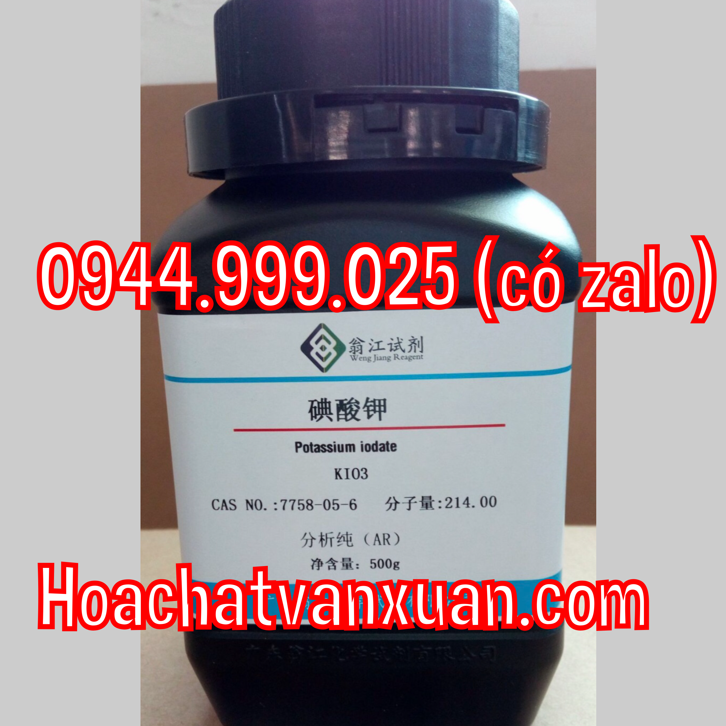 Hóa chất potassium iodate xilong CAS 7758-05-6 KIO3 lọ 500g Kali iodat