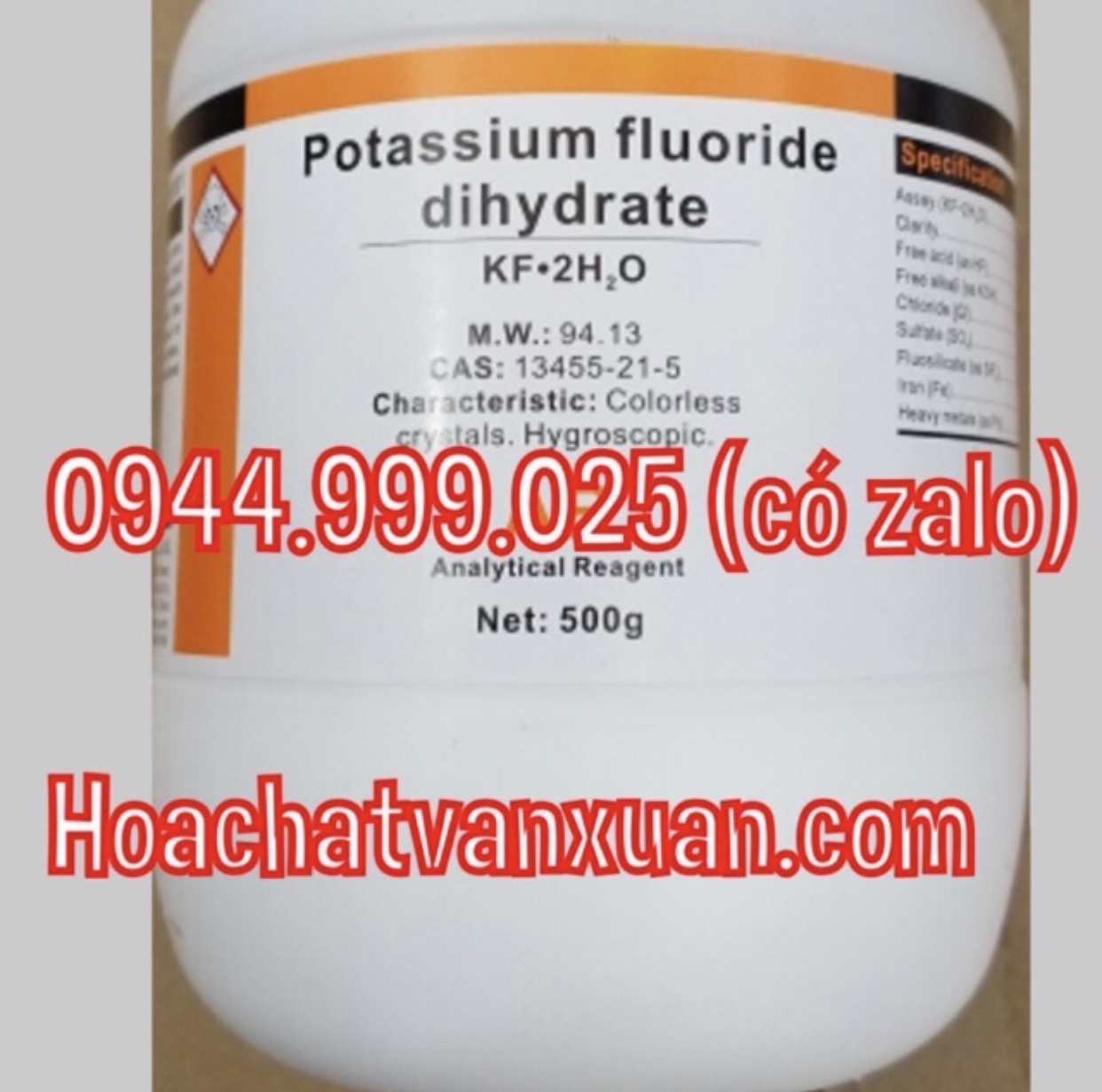 Hóa chất Potassium fluoride xilong Kali florua xilong KF CAS 7789-23-3 kali florua lọ 500g