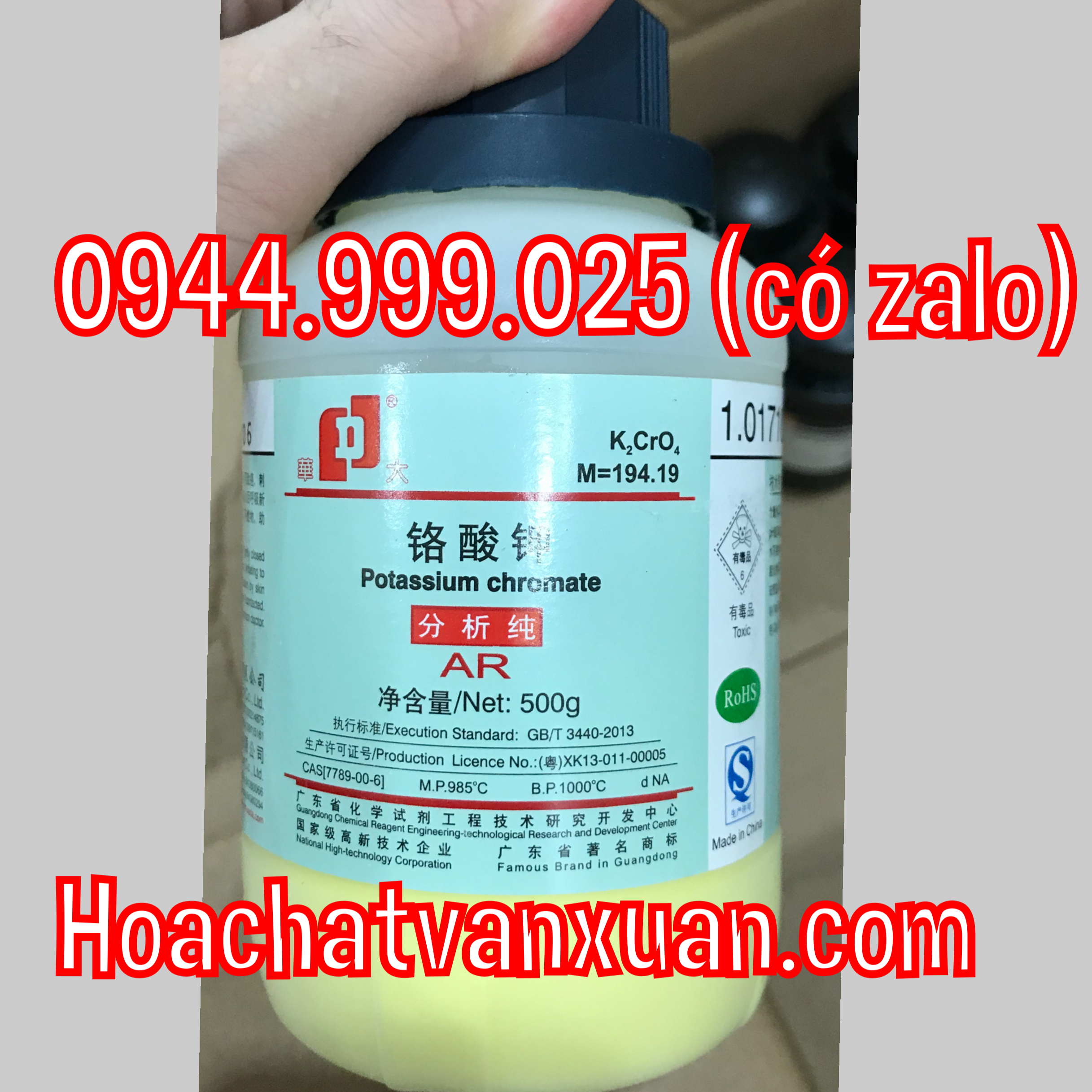 Hóa chất potassium chromate xilong K2CrO4 lọ 500g kali cromat Chromic acid dipotassium salt