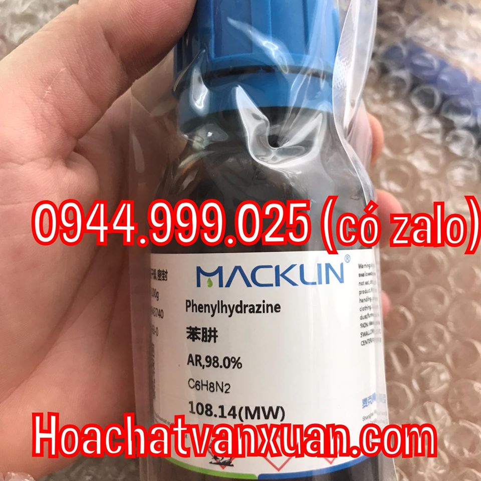 Hóa chất Phenylhydrazine CAS number: 100-63-0 100g C6H5NHNH2