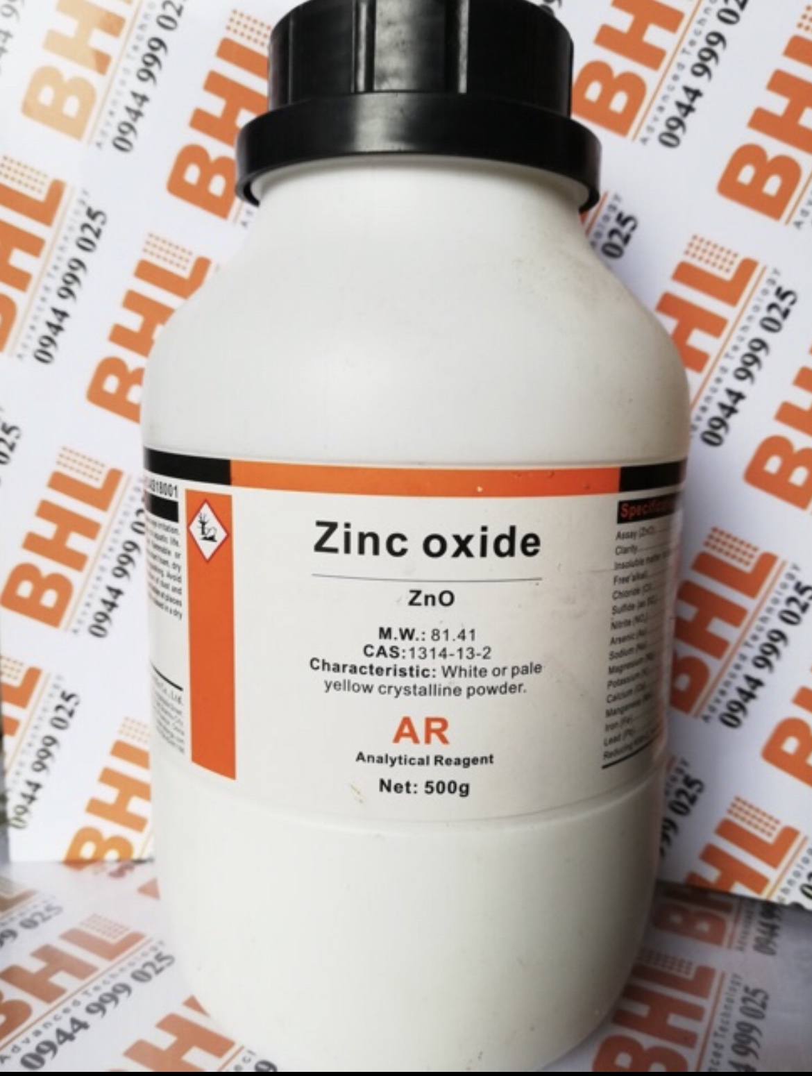 Hóa chất zinc oxide xilong kẽm oxit ZnO CAS 1314-13-2 Lọ 500g